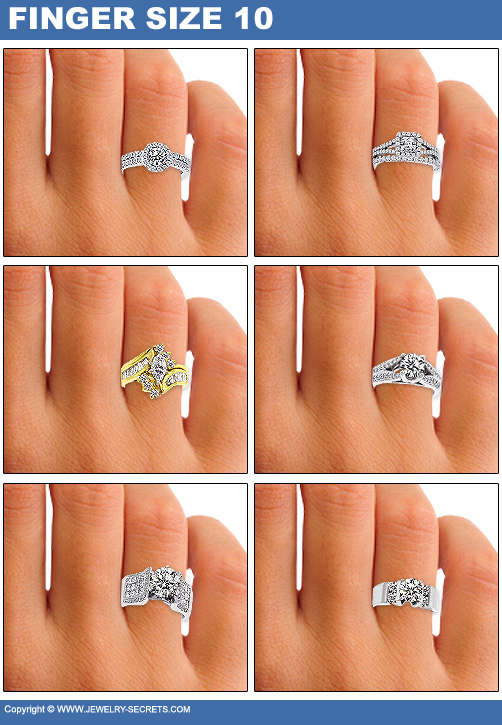 Round halo engagement rings on finger