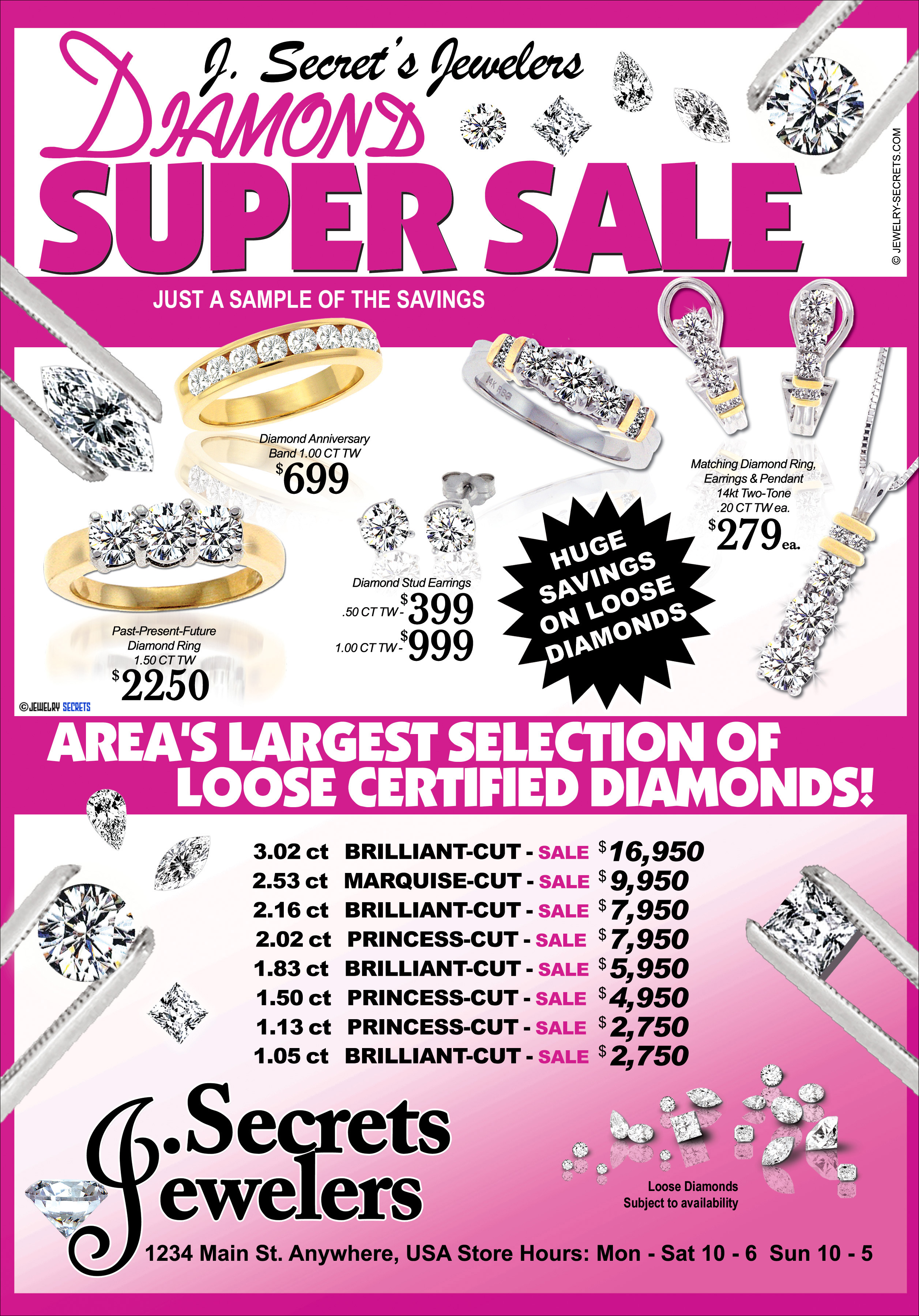 DIAMOND SUPER SALE SAMPLE ADVERTISEMENT – Jewelry Secrets