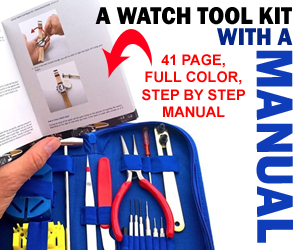A Watch Tool Kit With An Instruction Manual
