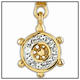 Blinging Crystal Ships Wheel Charm