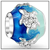 Blue Sea Turtle Charm Bead