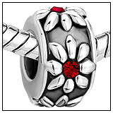 Crystal Flower Charm Bead