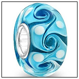 Turquoise Glass Swirl Bead