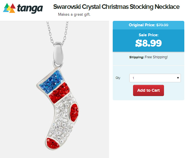 Christmas Stocking Necklace Pendant