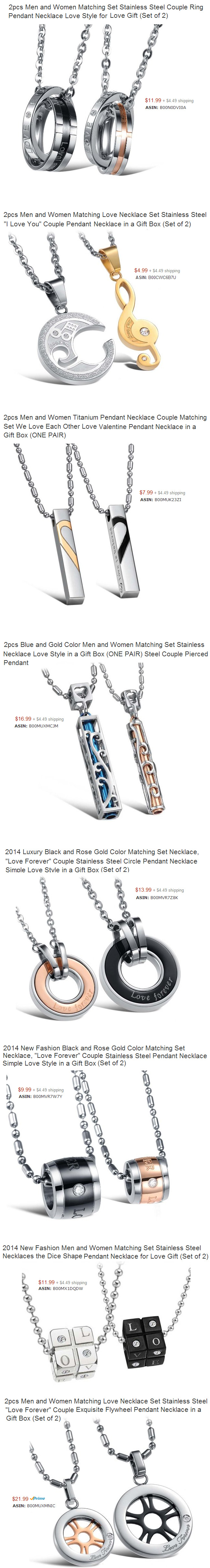 Matching Mens And Womens Couples Pendants And Necklaces Matching Mens And Womens Couples Pendants And Necklaces