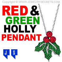 Red And Green Holly Pendant