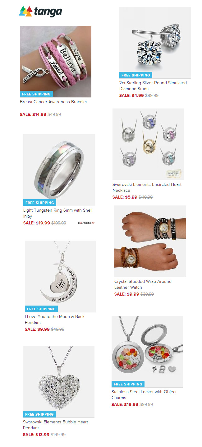 Tanga Jewelry Deals Tanga Jewelry Deals