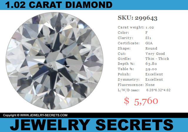 102 Round Brilliant Cut Diamond SI1 F