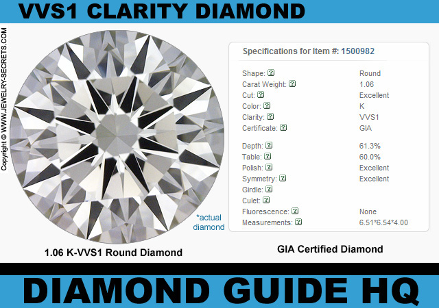 1.06 K VVS1 Excellent GIA Round Diamond