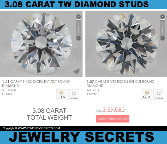 3 Carat Diamond Stud Earrings