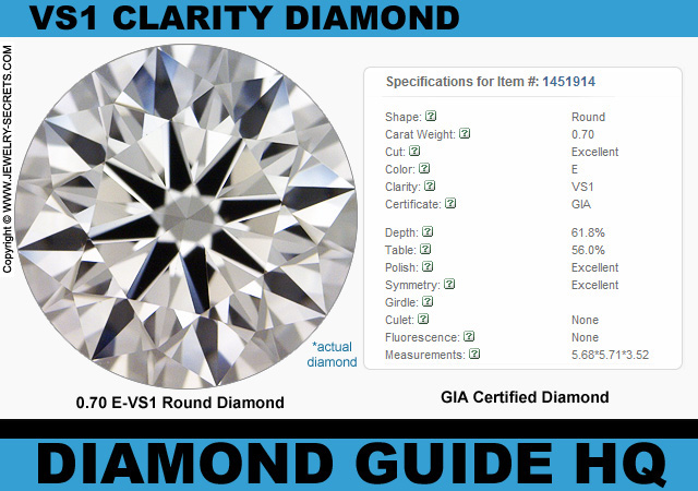 .70 E VS1 Excellent GIA Round Diamond