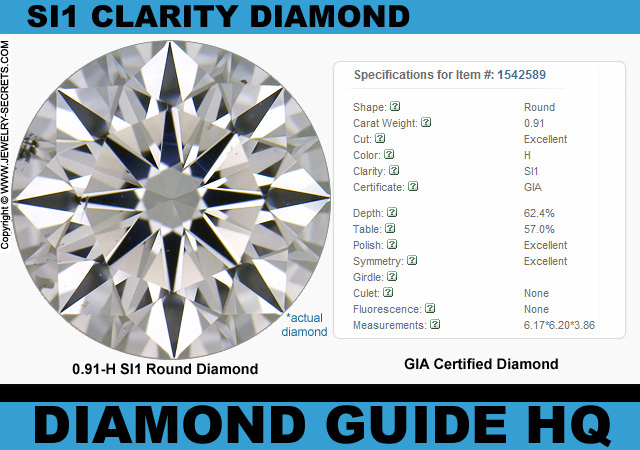 .91 H SI1 Excellent GIA Round Diamond