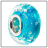 Blue Bubbles Murano Glass Bead