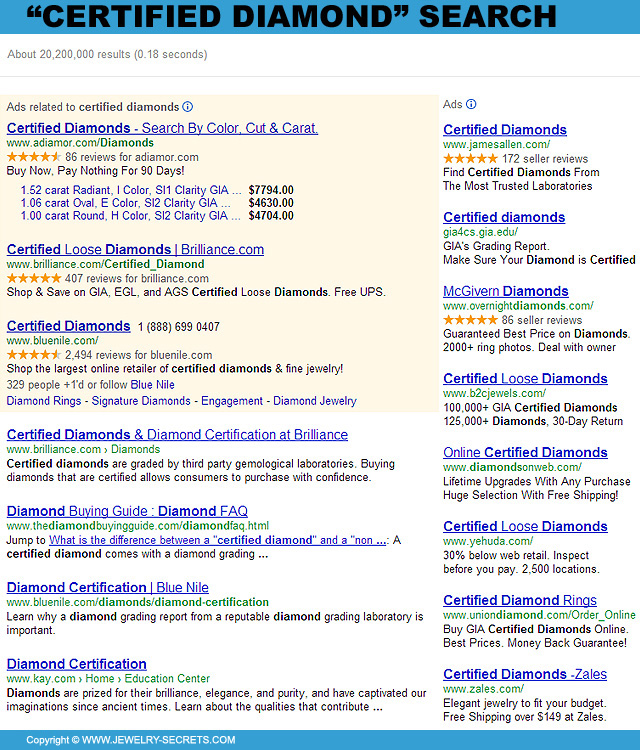 Certified Diamond Google Search
