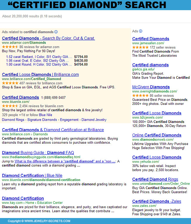 Certified Diamond Google Search