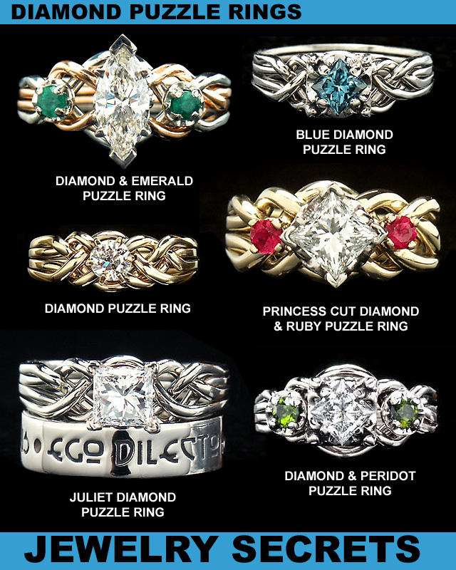 Diamond Wedding Ring Puzzle Rings