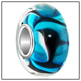 Dolphin Fish Murano Glass Charm Bead