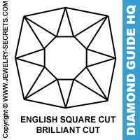 English Square Cut Brilliant Cut Diamond