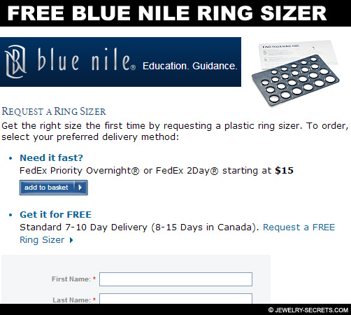 Free Blue Nile Ring Sizer