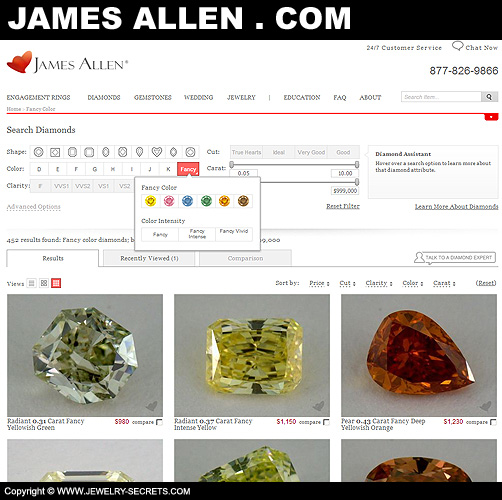 James Allen Fancy Colored Diamonds