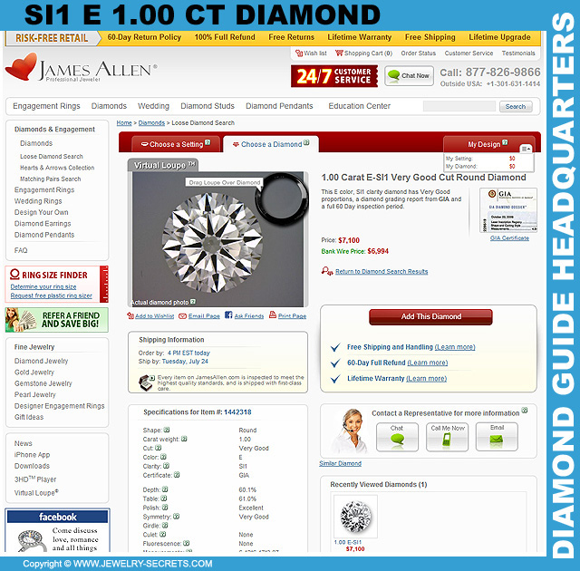 SI1 E 1 Carat Diamond