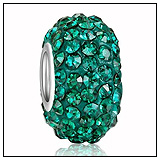 Teal Green Swarovski Crystal Bead Charm