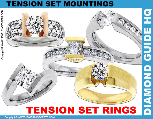 Tension Set Engagement Rings