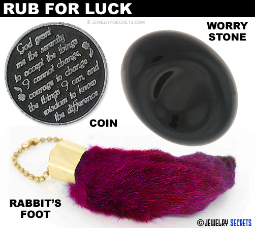 Worry Stone Good Luck Coin Rabbits Foot Worry Stone Good Luck Coin Rabbits Foot