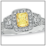 Zales Cushion Cut Yellow Diamond Ring!