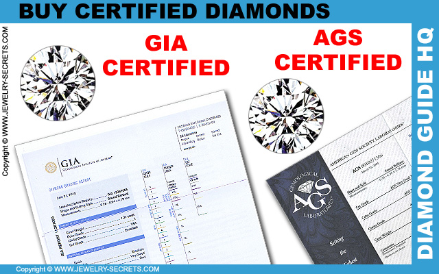 Buy GIA or AGS Certified Diamonds Only!