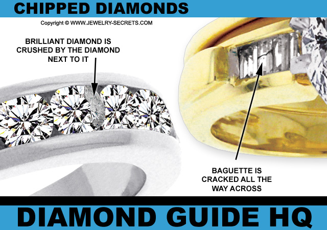 Channel Set Diamonds Crushed in Mounting!