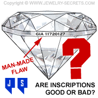 Are Diamond Inscriptions Man Made Flaws?