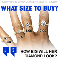 HOW BIG WILL A DIAMOND LOOK ON HER FINGER? – Jewelry Secrets