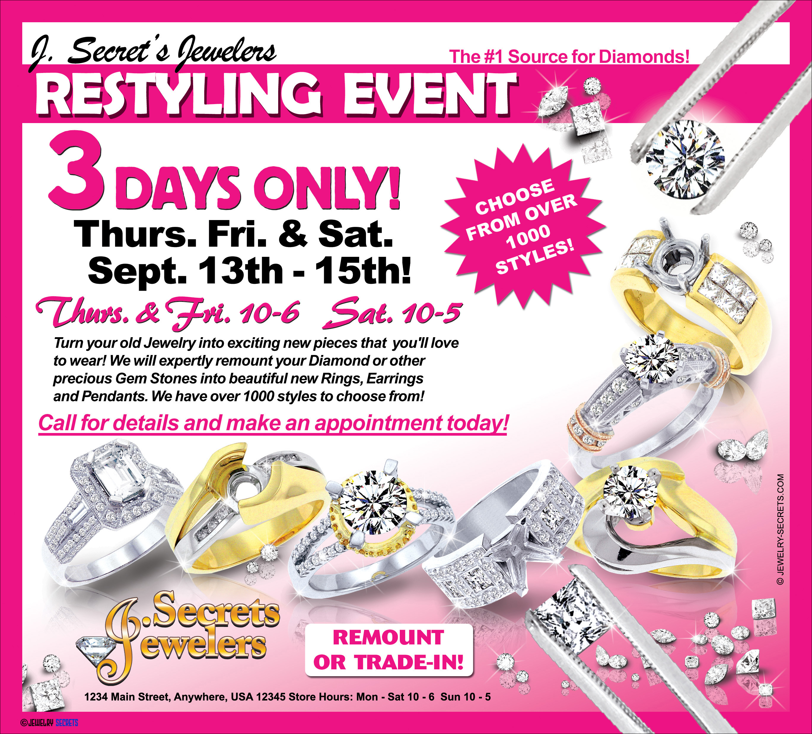 Bridal Show Flier Sample Advertisement Jewelry Secrets