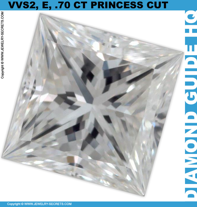 .70, VVS2, E, Princess Cut Diamond!