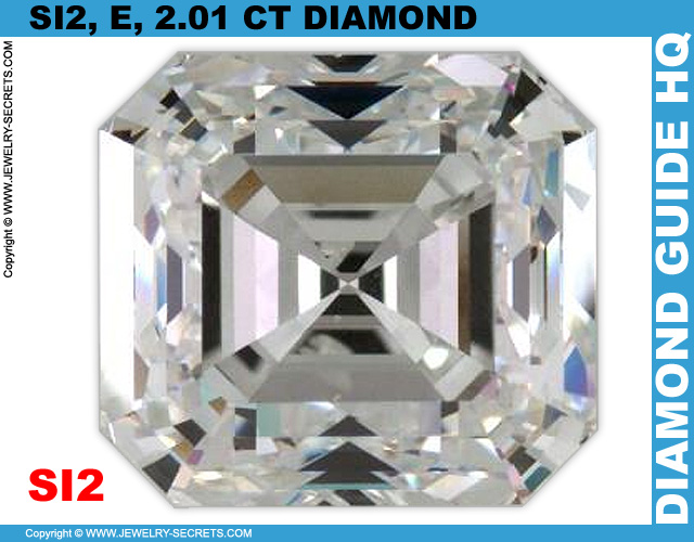 SI2 E 2.01 CT Emerald Cut Diamond