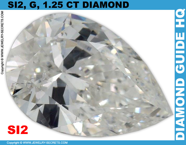 SI2 G 1.25 CT Pear Cut Diamond