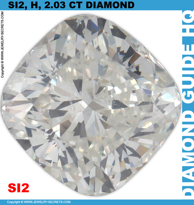 SI2 H 2.03 CT Cushion Cut Diamond