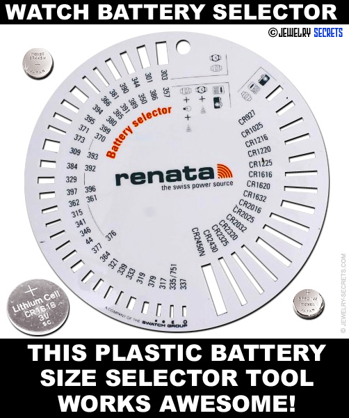 Plastic Watch Battery Size Selector Tool