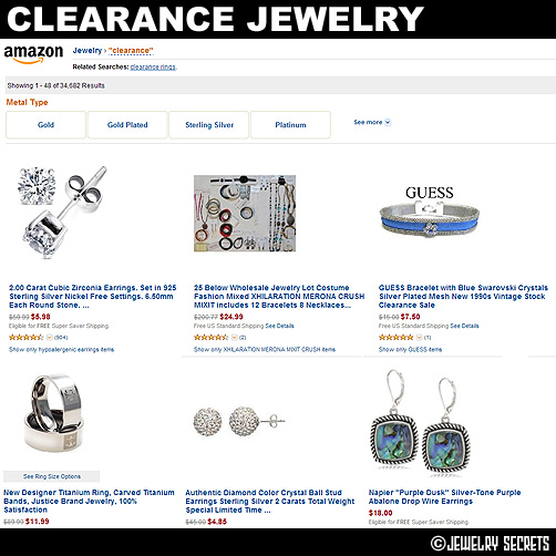 Amazon Clearance Jewelry Section!