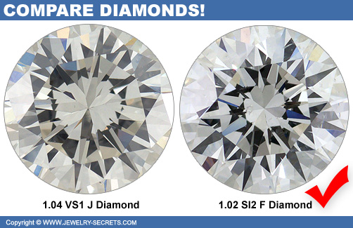 Compare VS1 to SI2 Diamonds!