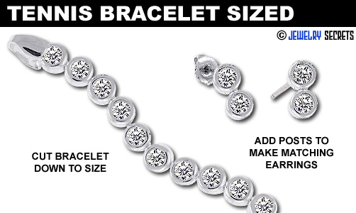 Make your Extra Tennis Bracelet Links into Earrings!