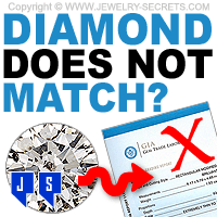 Certified Diamond Does Not Match The Diamond-Report