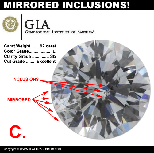 Diamond Inclusions Getting Mirrored!