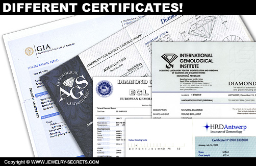 Different Diamond Report Certificates!