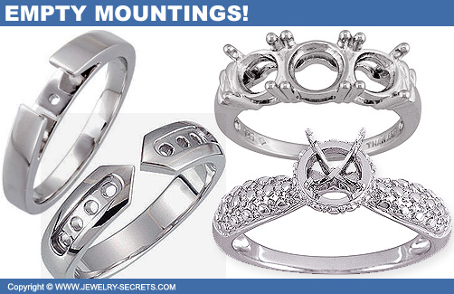 Empty, Blank Diamond Ring Mountings!