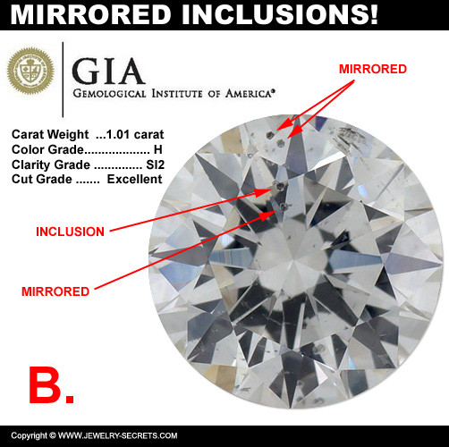 Inclusions Getting Mirrored in a Diamond!