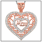Fred Meyer Crystal Heart Shaped Mom Pendant!