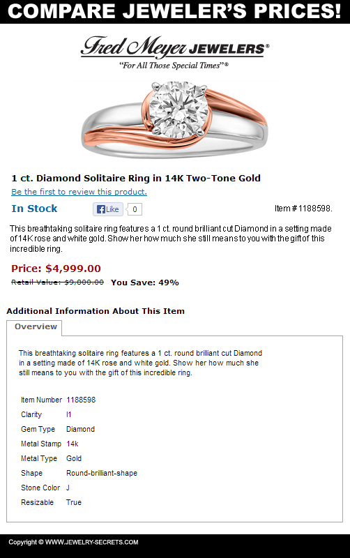 Fred Meyer Jewelers Diamond Prices!