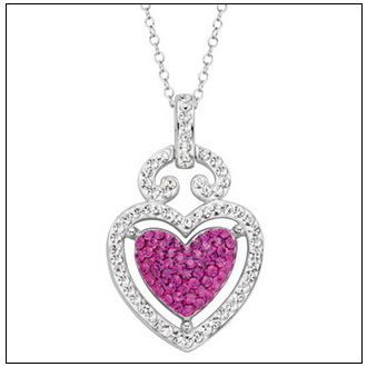 Fred Meyer Pink Crystal Heart Pendant!